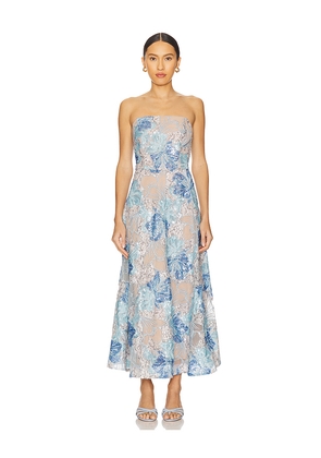 ELLIATT Leonie Cocktail Midi Dress in Baby Blue. Size L. Also in S, XS, M, XXL.