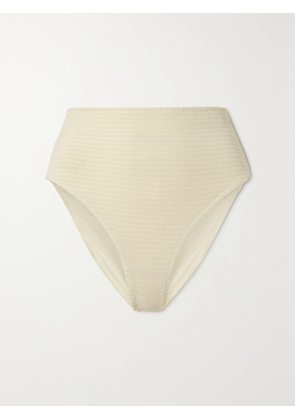 TOTEME - Recycled-seersucker Bikini Briefs - Cream - xx small,x small,small,medium,large