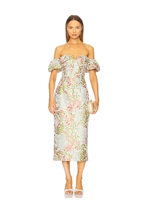 ELLIATT Calaantha Midi Dress in Blush, Green. Size L. Also in S, XXS, XS, M, XL, XXL.