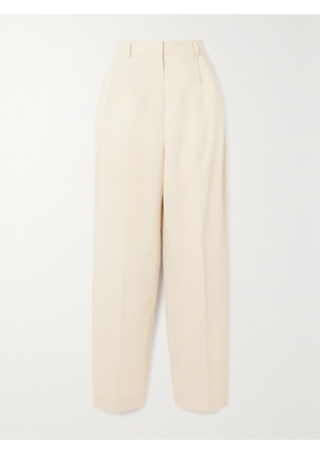 TOTEME - Woven Pleated Tapered Pants - White - DK32,DK34,DK36,DK38,DK40,DK42