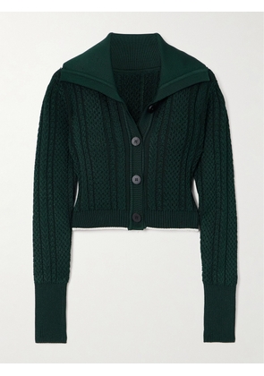 Jacquemus - Bela Cropped Cable-knit Cardigan - Green - FR 32,FR 34,FR 36,FR 38,FR 40,FR 42,FR 44
