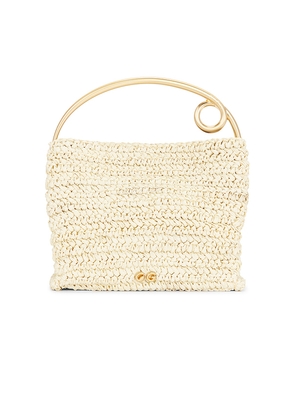 Cult Gaia Lalli Top Handle Bag in Cream.