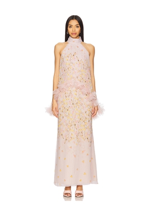 ELLIATT Tulsia Cape Maxi Dress in Pink. Size L. Also in M, S, XS.