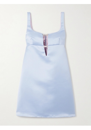 NINA RICCI - Embellished Cutout Duchesse-satin Mini Dress - Blue - FR 34,FR 36,FR 38,FR 40,FR 42,FR 44