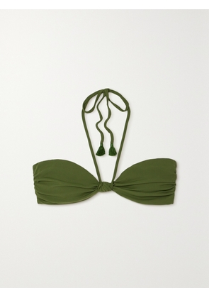 Johanna Ortiz - + Net Sustain Rafiki Tasseled Ribbed Halterneck Bikini Top - Green - x small,small,medium,large,x large