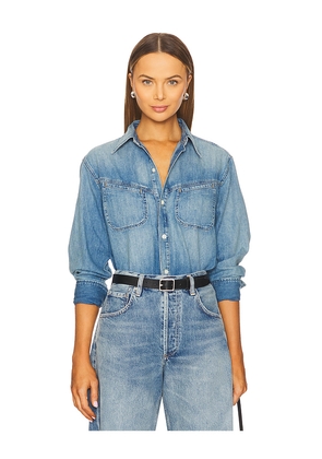 Citizens of Humanity Solene Shirt in Blue. Size M. Also in S, XS.