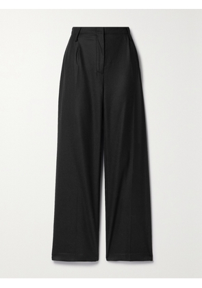 INTERIOR - The Ren Pleated Wool-twill Straight-leg Pants - Black - US0,US2,US4,US6,US8