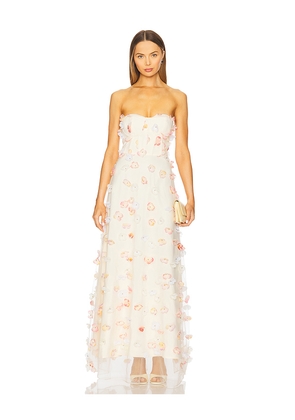 ELLIATT Livia Maxi Dress in Cream. Size L. Also in S, XS, M, XL.