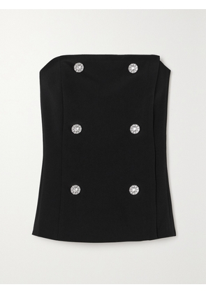 L'AGENCE - Fay Strapless Crystal-embellished Woven Bustier Top - Black - US0,US2,US4,US6,US8,US10,US12