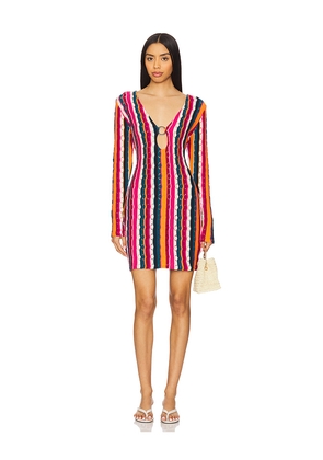 Agua Bendita x REVOLVE Cordelia Mini Dress in Fuchsia,Orange. Size L. Also in S, M.