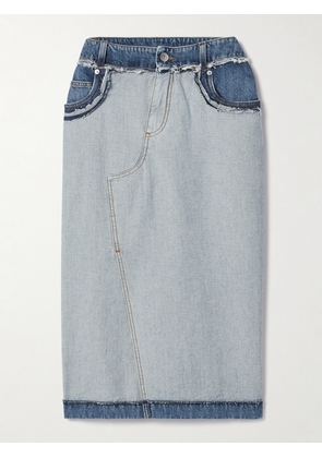 Marni - Frayed Denim Midi Skirt - Blue - IT36,IT38,IT40,IT42,IT44,IT46,IT48