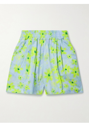 Marni - Pleated Floral-print Cotton-poplin Shorts - Blue - IT36,IT38,IT40,IT42,IT44,IT46,IT48