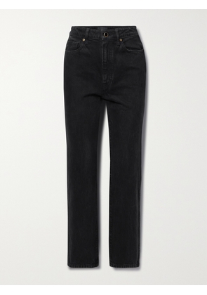 KHAITE - Abigail Cropped High-rise Straight-leg Jeans - Black - 23,24,25,26,27,28,29,30,31,32