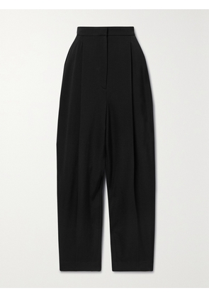 KHAITE - Ashford Pleated Wool-blend Twill Tapered Pants - Black - US0,US2,US4,US6,US8,US10,US12