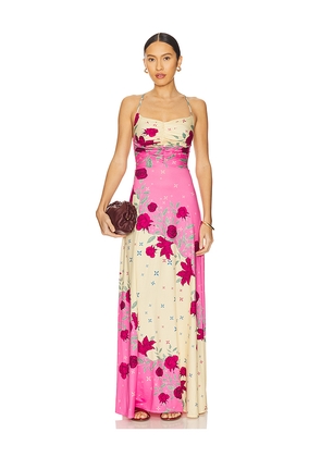 Agua Bendita x REVOLVE Arista Maxi Dress in Pink,Cream. Size L. Also in M, S.
