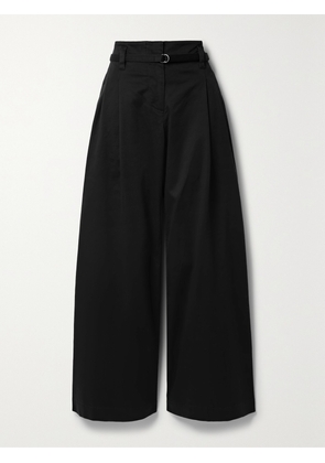 Proenza Schouler White Label - Raver Belted Cotton-blend Twill Wide-leg Pants - Black - US0,US2,US4,US6,US8,US10,US12
