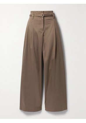 Proenza Schouler White Label - Raver Belted Cotton-blend Twill Wide-leg Pants - Brown - US0,US2,US4,US6,US8,US10,US12