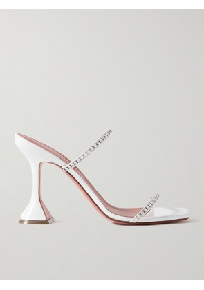 Amina Muaddi - Gilda Crystal-embellished Patent-leather Mules - White - IT35,IT35.5,IT36,IT36.5,IT37,IT37.5,IT38,IT38.5,IT39,IT39.5,IT40,IT40.5,IT41,IT41.5