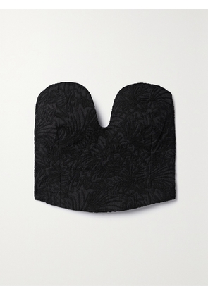 MARA HOFFMAN - + Net Sustain Liya Cropped Strapless Embroidered Organic Cotton Bustier Top - Black - US00,US0,US2,US4,US6,US8,US10,US12