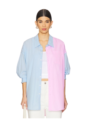 Denimist Button Front Shirt in Baby Blue,Pink. Size L. Also in XS.