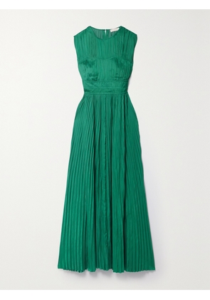 Ulla Johnson - Delia Plissé-satin Gown - Green - US0,US2,US4,US6,US8,US10,US12