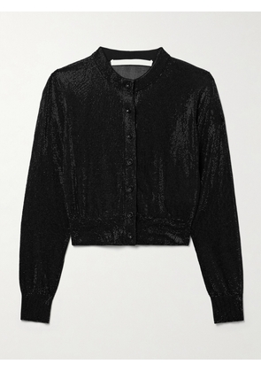 ALEXANDER WANG - Cropped Crystal-embellished Jersey Cardigan - Black - x small,small,medium,large,x large