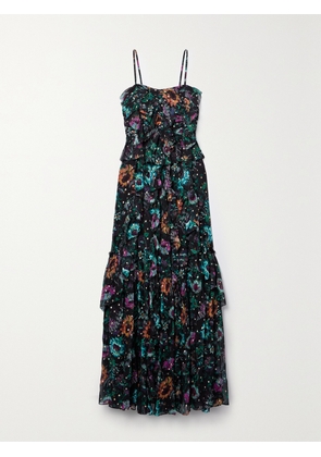 Ulla Johnson - Colette Ruffled Floral-print Fil Coupé Silk-chiffon Gown - Black - US00,US0,US2,US4,US6,US8,US10,US12
