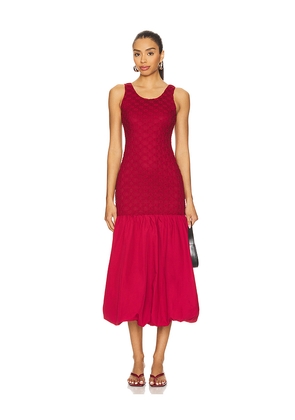 Bardot x REVOLVE Melody Lace Poplin Maxi Dress in Burgundy. Size 10. Also in 4, 2, 6, 8, 12.