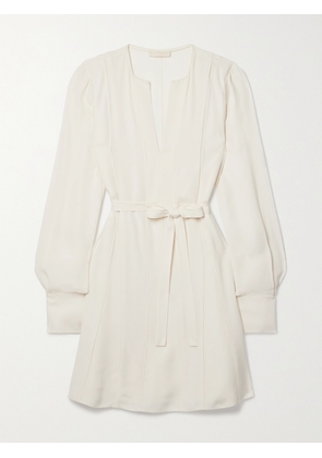 Ulla Johnson - Daisy Belted Paneled Crepe Mini Dress - White - US00,US0,US2,US4,US6,US8,US10,US12