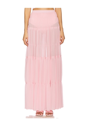 Camila Coelho Yara Maxi Skirt in Pink. Size L. Also in M, S, XL, XS, XXS.