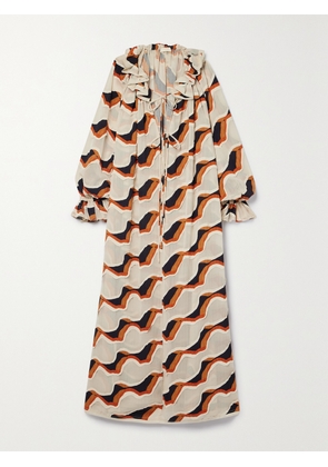 Ulla Johnson - Echo Oversized Ruffled Printed Devoré-voile Maxi Dress - Neutrals - US0,US2,US4,US6,US8,US10,US12