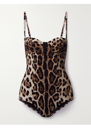 Dolce & Gabbana - Cutout Leopard-print Underwired Swimsuit - Animal print - 1,2,3,4,5