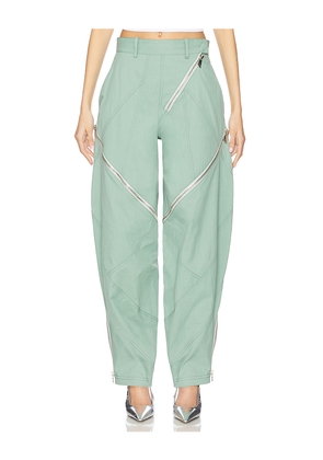 THE ATTICO Long Pant in Green. Size 36. Also in 38, 40.