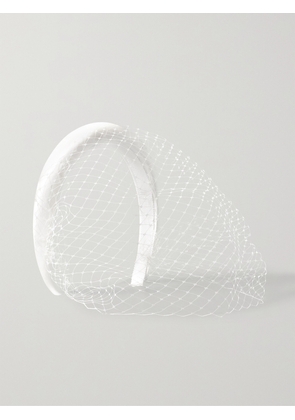 Jennifer Behr - Tori Voilette Satin And Net Headband - Cream - One size