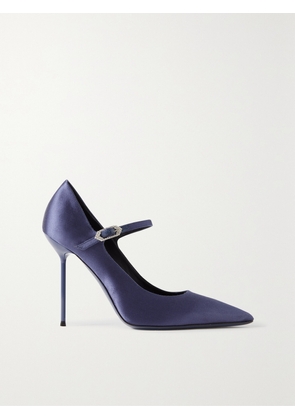Paris Texas - Livia Crystal-embellished Satin Pumps - Blue - IT36.5,IT37,IT38,IT38.5,IT39,IT39.5,IT40,IT41