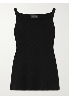 HIGH SPORT - Asher Checked Jacquard-knit Top - Black - x small,small,medium,large,x large
