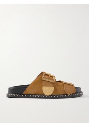Chloé - + Net Sustain Rebecca Whipstiched Suede Slides - Brown - IT35,IT36,IT37,IT38,IT39,IT40,IT41
