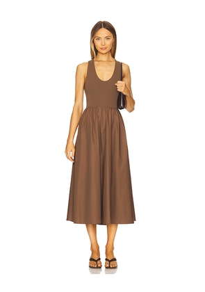 Elodie the Label Audrey Dress in Brown. Size L. Also in M, XL.