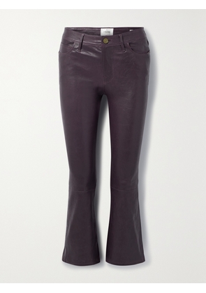 FRAME - Le Crop Mini Leather Bootcut Pants - Purple - 23,24,25,26,27,28,29,30,31,32