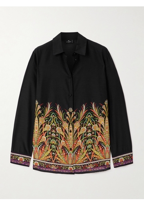 Etro - Printed Cotton And Silk-blend Shirt - Black - IT36,IT38,IT40,IT42,IT44,IT46,IT48,IT50