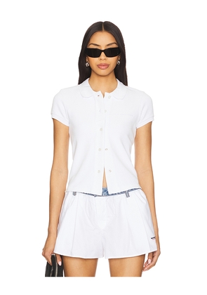 Alexander Wang Deconstructed Polo Cardigan in White. Size S. Also in XS, M.