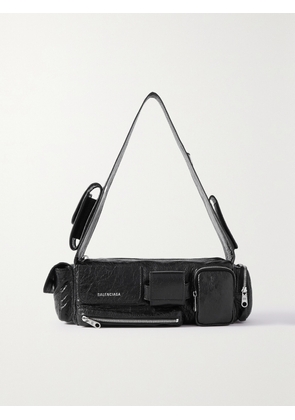 Balenciaga - Superbusy Small Crinkled-leather Shoulder Bag - Black - One size