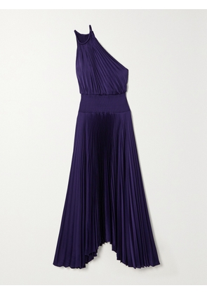 A.L.C. - Ruby Asymmetric Pleated Satin Midi Dress - Purple - US00,US0,US2,US4,US6,US8,US10,US12,US14