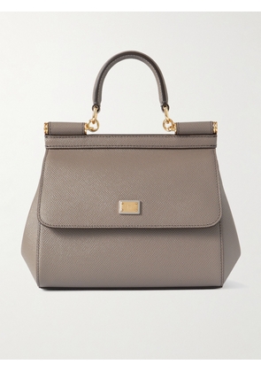 Dolce & Gabbana - Sicily Small Textured-leather Tote - Brown - One size