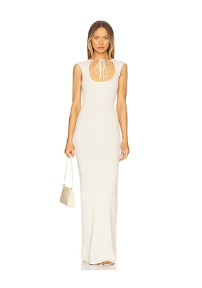 Aya Muse Tied Cut Out Maxi Dress in White. Size L. Also in XXS, XS, S, M.