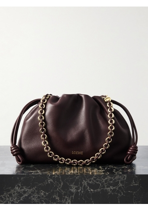 LOEWE - Flamenco Leather Clutch - Burgundy - One size