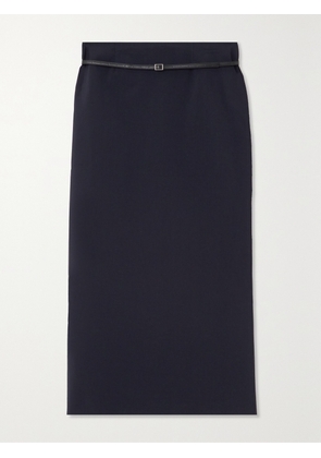 16ARLINGTON - Delta Belted Cady Maxi Skirt - Blue - UK 4,UK 6,UK 8,UK 10,UK 12,UK 14,UK 16