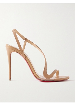 Christian Louboutin - Rosalie 100 Pvc-trimmed Leather Sandals - Neutrals - IT34,IT35,IT35.5,IT36,IT36.5,IT37,IT37.5,IT38,IT38.5,IT39,IT39.5,IT40,IT40.5,IT41,IT41.5,IT42