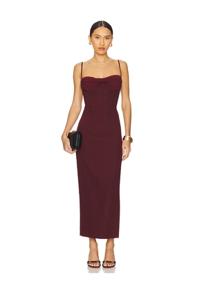 Bardot x REVOLVE Martini Midi Dress in Burgundy. Size 10. Also in 2, 8, 12.