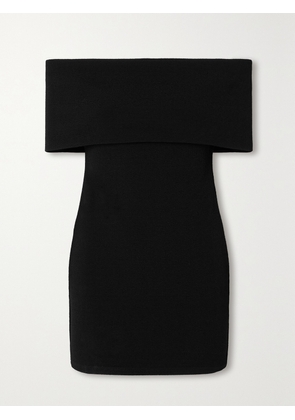 ESSE Studios - Omnia Off-the-shoulder Stretch-knit Mini Dress - Black - UK 4,UK 6,UK 8,UK 10,UK 12,UK 14,UK 16